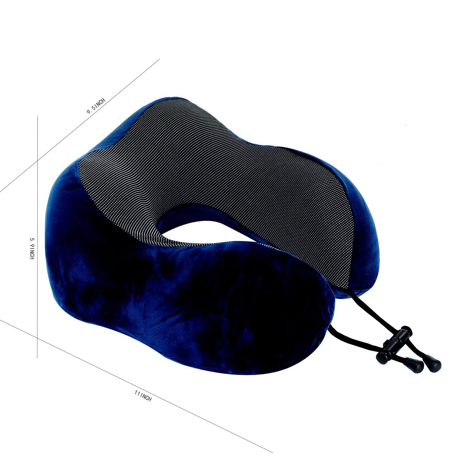 Makimoo Memory Foam Travel Pillow, Neck Pillow with 360-Degree Head Support, Comfortable and Lightweight, Ideal for Sleeping on Airplane, Car, Train, Bus and Home Use, Comes with Storage Bag (Blue)