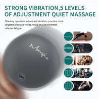 Maxgia 5 Speed Vibrating Massage Ball, Lacrosse Ball Massage, Yoga Ball Roller for Trigger Point Therapy, Deep Tissue Massager for Myofascial Release, Pain Relief & Muscle Recovery (Gray)