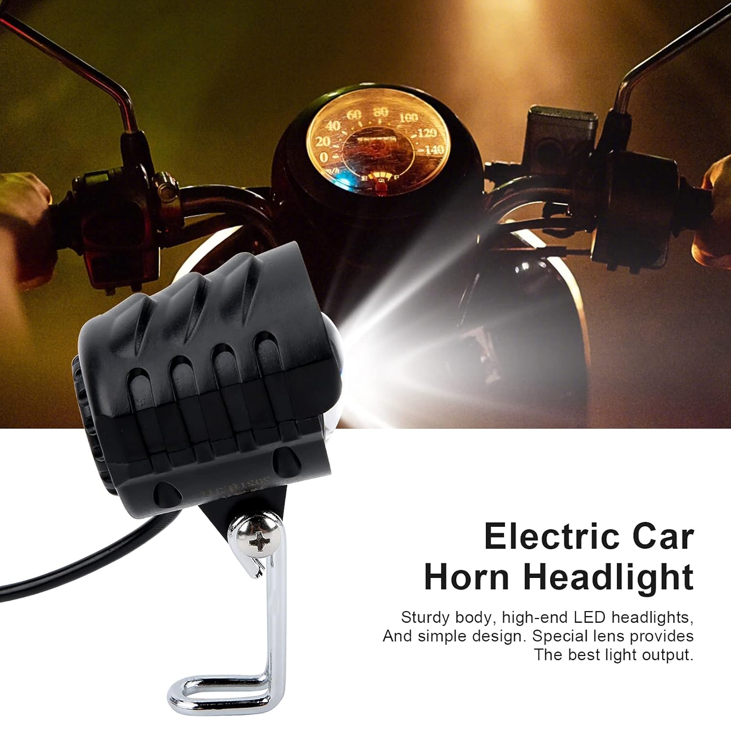 Teror Horn Headlight,Electric Scooter 2 in 1 Headlight Horn 12V‑72V Waterproof Electric Bicycle Light with Horn