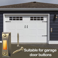 Metal Doorbell Button,Antique Brass Door Bell Push Button Lighted Wall Mounted Door Bell Button,Wired Replacement Garage Door Opener Button Switch for Home(Antique Brass)