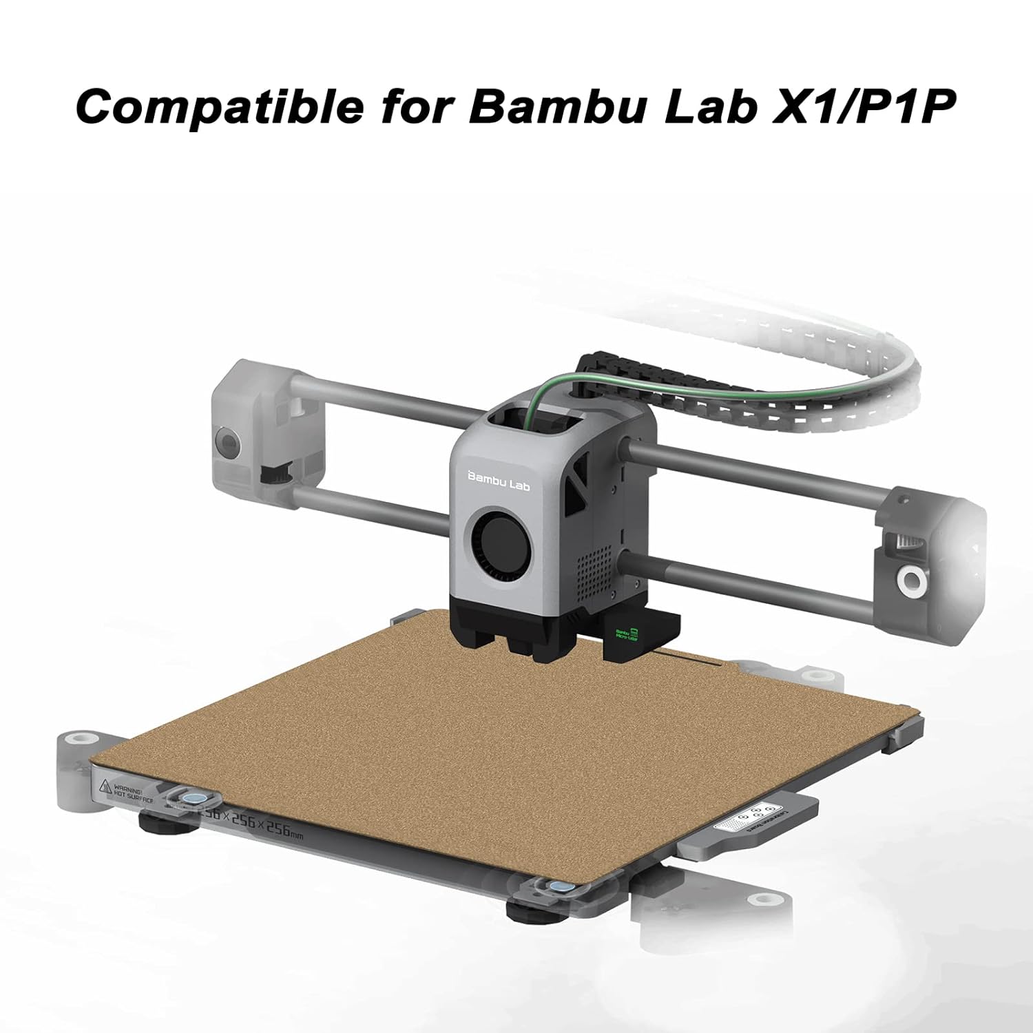 ENOMAKER Magnetic PEI Bed Plate for Bambu Lab P1P P1S X1 Carbon 3D Printer Spring Steel Flex Sheet Upgrade Double Sided Smooth/Textured Hotbed Sticker Removable Build Surface Platform Mat 257x257mm
