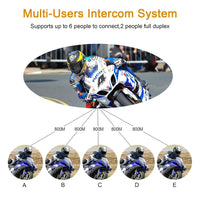 GaiRen V6 Pro Motorcycle Helmet Bluetooth Intercom 1200M 2 Person Full Duplex Wireless Motorcycle Helmet Intercom for Connecting up to 6 Bikers for Motorcycle, Skiing and Climbing