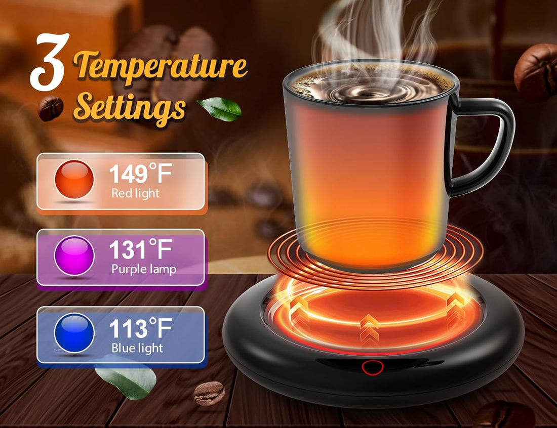 Candle Warmer, Coffee Warmer for Desk Auto Shut Off with 3 Temp Settings (149℉/131℉/113℉), Mug Warmer Compatible with Almost All Cups & Jar Candles, Cup Warmer Coffee Heater for Coffee, Milk and Tea