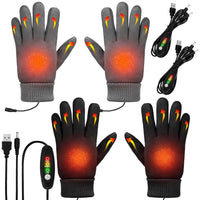 Bencailor 2 Pairs Usb Winter Heated Gloves Mitten Hand Washable Knitting Touchscreen Laptop Gloves (Vivid)