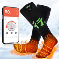 Heated Socks for Men Women, Electric Heated Socks APP Control, Battery Heated Foot Warmer Socks for Hiking Biking Camping Skiing Hunting, Rechargeable Winter Thermal Socks Fast Heat