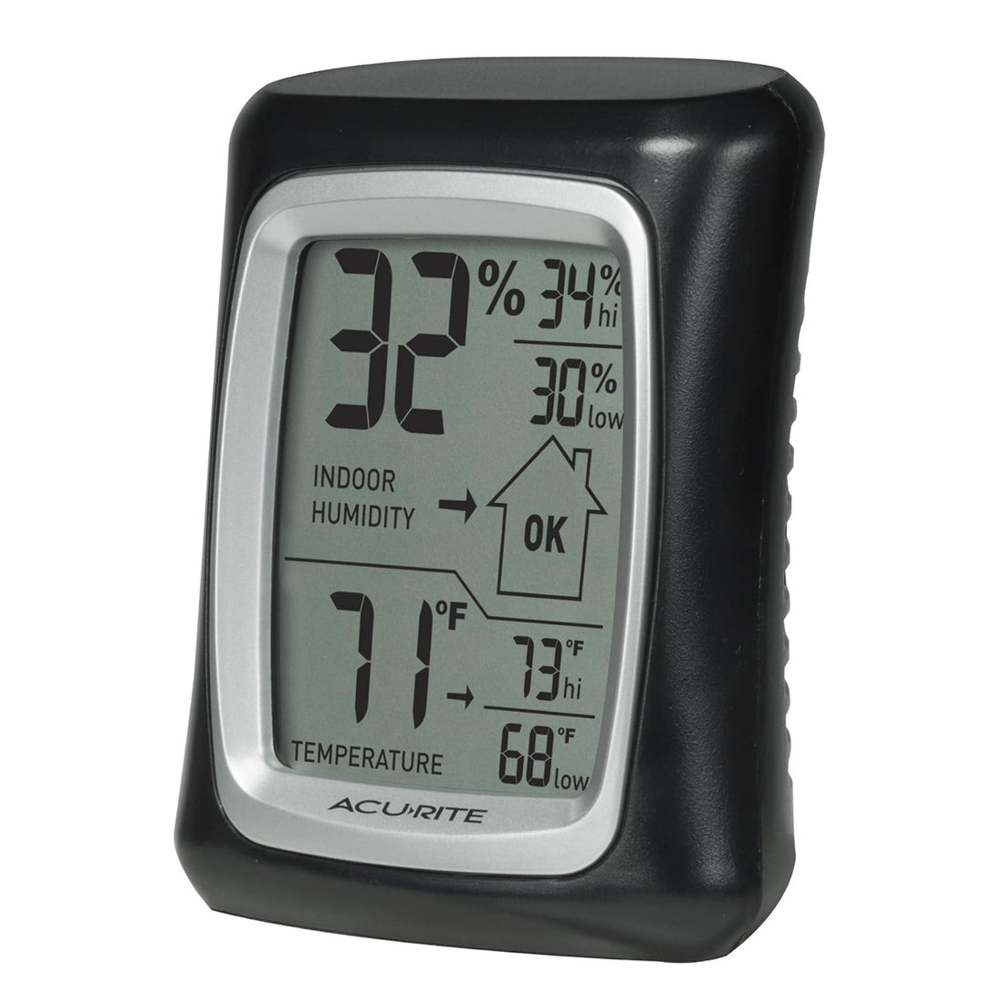 AcuRite 00325 Indoor Thermometer & Hygrometer with Humidity Gauge, Black, 0.3, Version