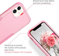 BENTOBEN iPhone 11 Case, Phone Case iPhone 11, Heavy Duty 3 in 1 Full Body Rugged Shockproof Hybrid Hard PC Soft TPU Bumper Drop Protective Girls Women Boy Men Covers for iPhone 11 6.1", Pink Design