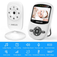 ANMEATE Video Baby Monitor with Digital Camera, Digital 2.4Ghz Wireless Video Monitor with Temperature Monitor, 960ft Transmission Range, 2-Way Talk, Night Vision, High Capacity Battery