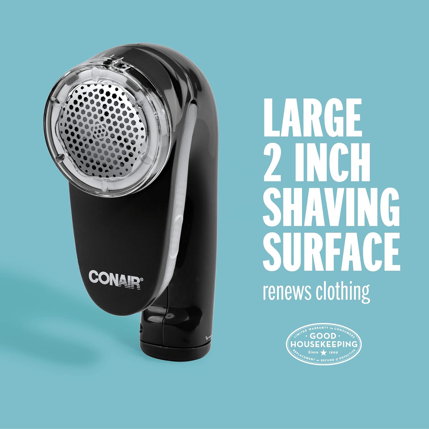 Conair Fabric Shaver - Fuzz Remover, Lint Remover, Rechargeable Fabric Shaver, Black
