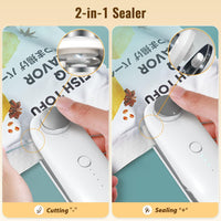 Mini Bag Sealer with Cutter 2 in 1 Heat Sealers Portable Food Sealer Mini Sealing Machine Kitchen For Food Storage