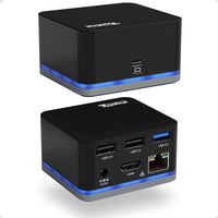 Plugable USB C Cube - Mini Docking Station, Compatible with Thunderbolt 3 Ports and Specific USB-C Systems (No Host Charging, Connect 1x HDMI up to 4K @30Hz Monitor, Ethernet, 3X USB Ports)