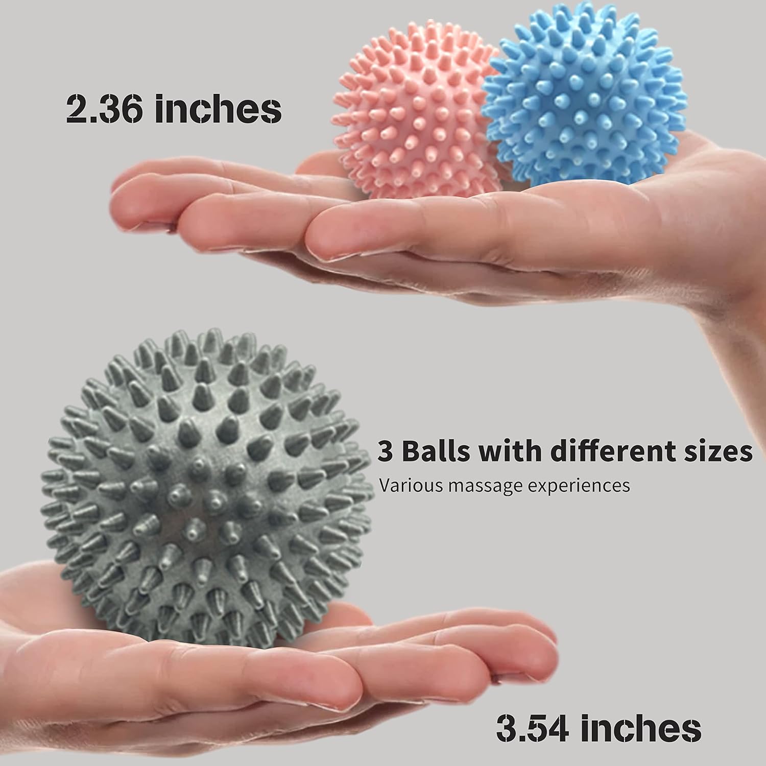 Spiky Massage Balls Deep Tissle Trigger Point Massage Balls Set for Plantar Fasciitis Myofascial Release for Neck Shoulder Back Thigh and Feet