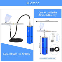 Airbrush Kit with Compressor Dual Action Airbrush Set Rechargeable Detachable Air Brush Gun Portable High Pressure Airbrush Kit for Makeup Art Craft Makeup Tattoo Model Barber