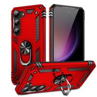 AFARER Full Body Military Grade Shockproof Phone Case Perfect for Samsung Galaxy S23 Plus 5G 6.6" with 360° Rotating Magnetic Finger Holder-Slim and Heavy Duty Phone Cover (Red)