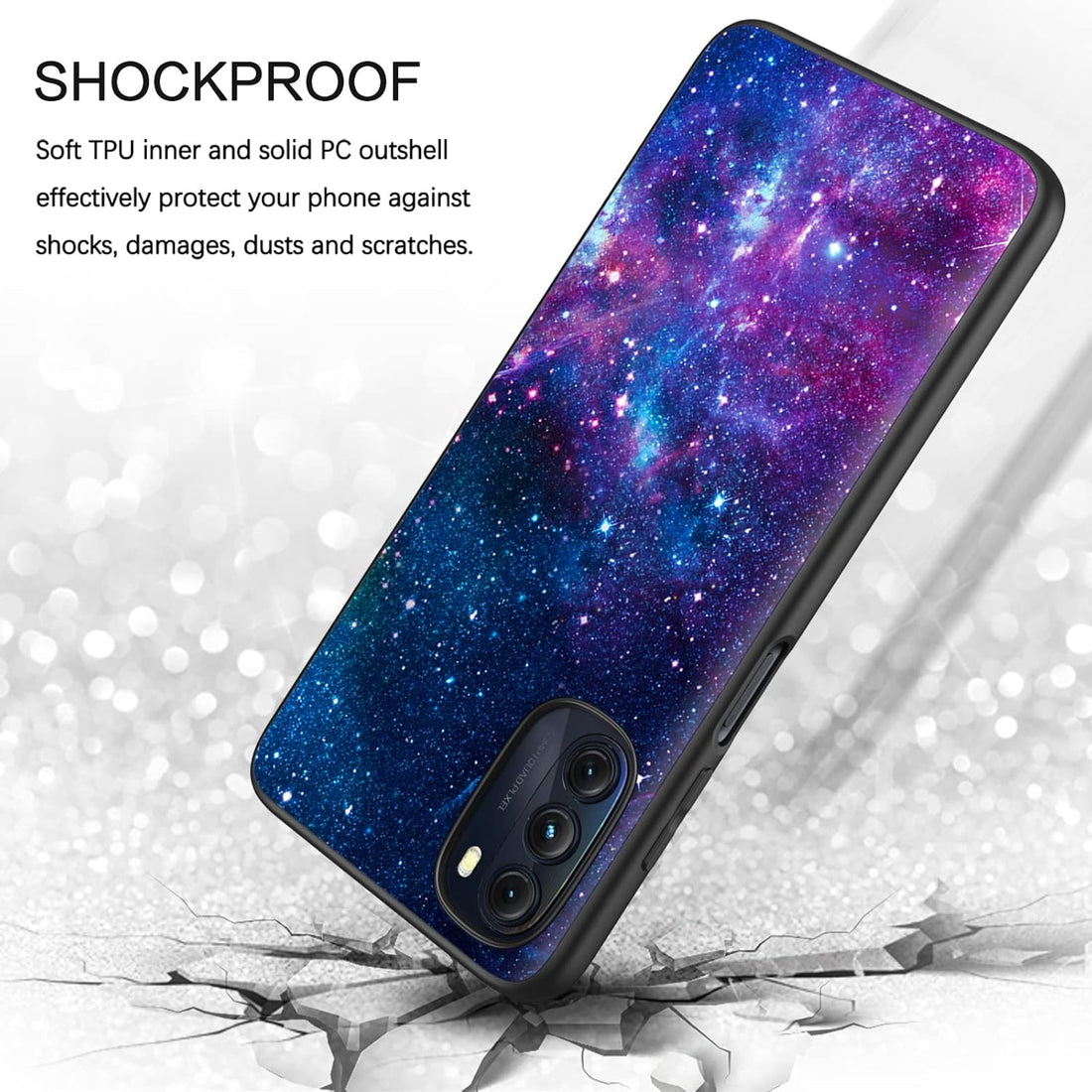 BENTOBEN Moto G 5G 2022 Case, Galaxy Motorola 5G Phone Case, Slim Fit Glow in The Dark Shockproof Drop Protective Hybrid Hard PC Soft TPU Bumper Girl Women Cover for 2022 Moto G 5G Case, Nebula/Galaxy