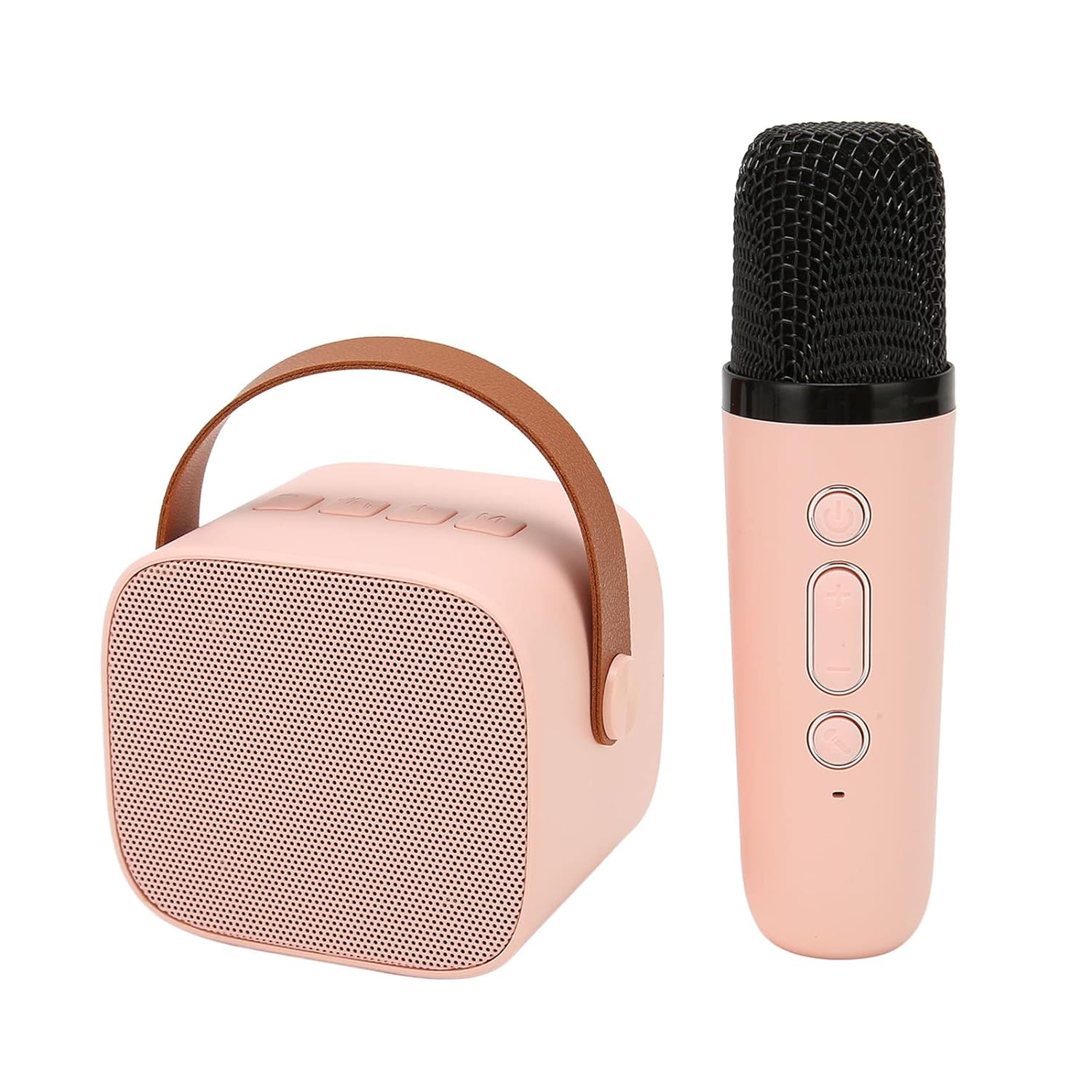 Shanrya Microphone Set with Speaker, Stable Adjustable Volume, Portable Karaoke Machine, Rechargeable, HD Stereo, 6 Sound Effects for Parties for Kids (Pink)