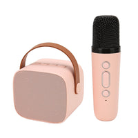 Mini Portable Karaoke Machine, Speaker Mic Set HD Stereo Rechargeable 6 Sound Effects for Kids for Party ()
