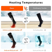 Heated Socks for Women Men Rechargeable Washable, Battery Electric Heated Socks Foot Warmers with APP Control for Skiing Hunting Riding Camping Fishing Hiking Outdoor Work(Black,S)