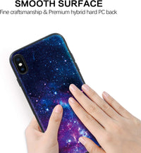 BENTOBEN iPhone X Case, iPhone Xs Case, Slim Fit Glow in The Dark Soft Flexible Bumper Protective Anti Scratch Non-Slip Phone Cases Cover for iPhone X/iPhone Xs 5.8 Inch, Nebula/Galaxy Design