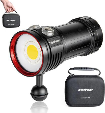 Diving Flashlight: L12 8000Lumens Dive Light – Front View
