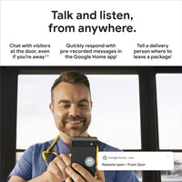 Google Nest Doorbell (Wired, 2nd Gen) - Wired Video Doorbell 1080p Camera - Doorbell Security Camera - Snow
