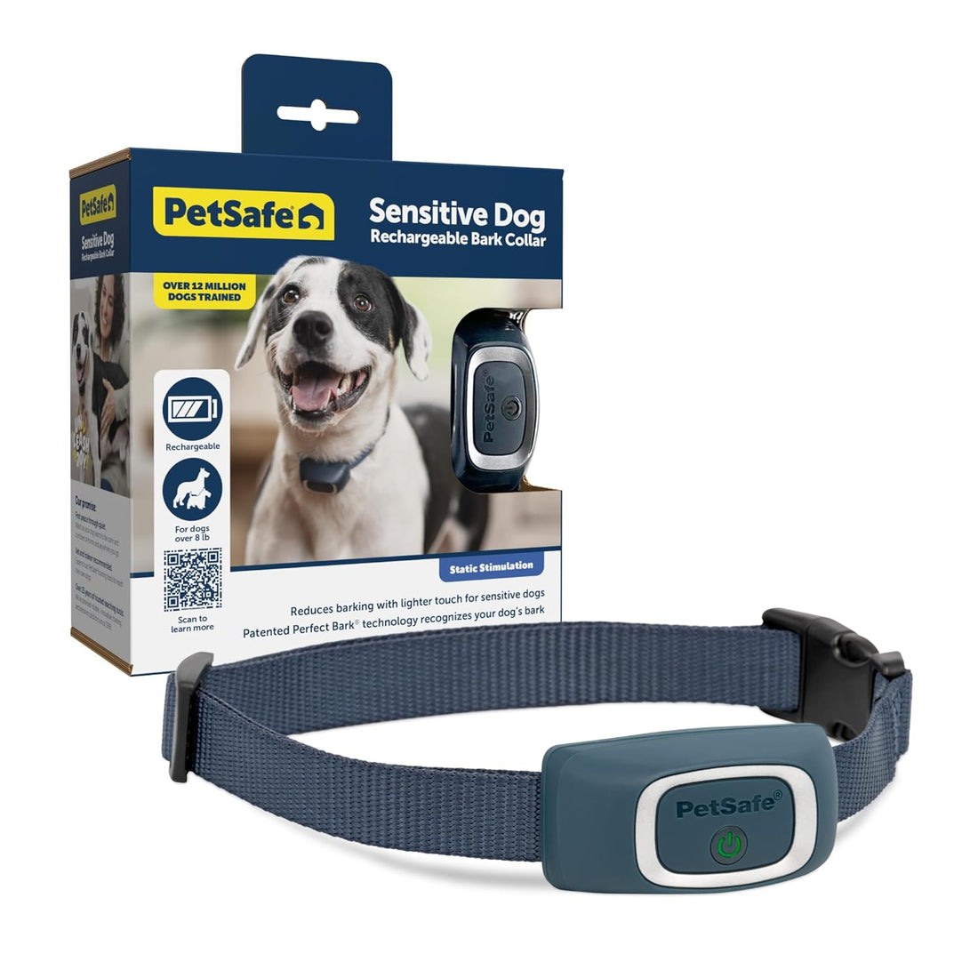 PetSafe Lite Rechargeable Bark Collar, 15 Levels of Automatically Adjusting Static Correction, Rechargeable, Waterproof; Reduces Barking and Whining, for Timid Dogs for 8 lb