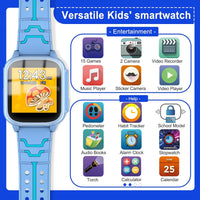 AstraMinds Smart Watch for Kids Boys Girls - Kids Smart Watches with 15 Games,Habit Tracker,2 Camera,10 Stories, Watch for Kids Boys Girls Ages 3-12(Blue)