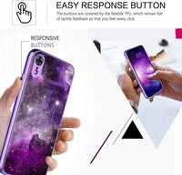 BENTOBEN iPhone XR Case, iPhone XR Phone Case, Slim Fit Glow in The Dark Hybrid Hard PC Soft TPU Bumper Shockproof Protective Girls Women Boy Men Cases Cover for iPhone XR 6.1 Inch, Nebula/Galaxy