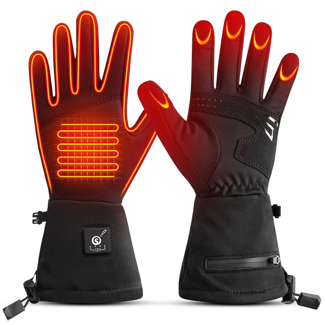 Heated Glove Liners, Upgraded Winter Gloves for Men Women Rechargeable Battery Electric Thermal Thin Gloves Windproof for Skiing Snowboarding Hiking Cycling Hunting