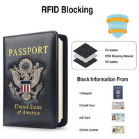 FACATH Passport and Vaccine Card Holder Combo, Cover Case, Leather US Passport Holder Cover RFID Blocking ID Card Wallet, Travel Case for Women and Men