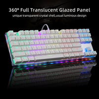 Motospeed Gaming Mechanical Keyboard RGB Rainbow Backlit Transparent Bottom Anti-ghosting 87 Keys, Illuminated USB Gaming Keyboard for Mac/PC/Laptop Blue Switches