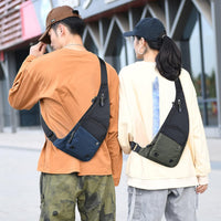 Peicees Waterproof Sling Bag Crossbody Bag For Men Women Slim Chest Backpack Man Purse Small Shoulder Bag For Travel Hiking