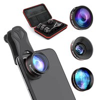 Selvim Phone Camera Lens Kit 3 in 1: 25X Macro Lens, 0.62X Wide Angle Lens & 235° Fisheye Lens, Compatible with iPhone 10 8 7 6 6s Plus X XS XR Samsung