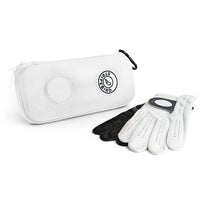 Stripebird - Golf Performance Gloves Holder Case (White) - Protect and Keep Golf Gloves Dry - Moisture Free Storage Design - Includes Golf Bag Clip for Golfers