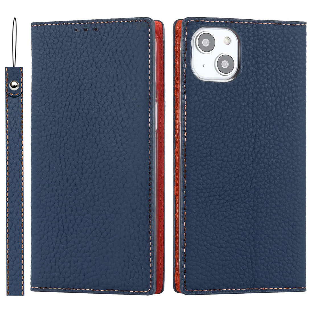 Ｈａｖａｙａ for iPhone 15 Case Genuine Leather iPhone 15 Wallet case with Card Holder for Women Flip Folio Cover with Credit Card Slots for Men-Deep Blue Phone Case