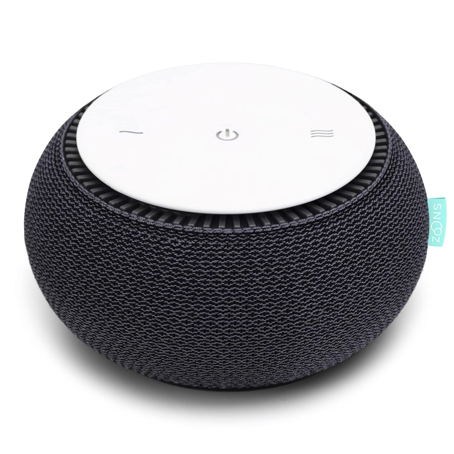 SNOOZ White Noise Sound Machine - Real Fan Inside for Non-Looping White Noise Sounds - App-Based Remote Control, Sleep Timer, and Night Light - Charcoal