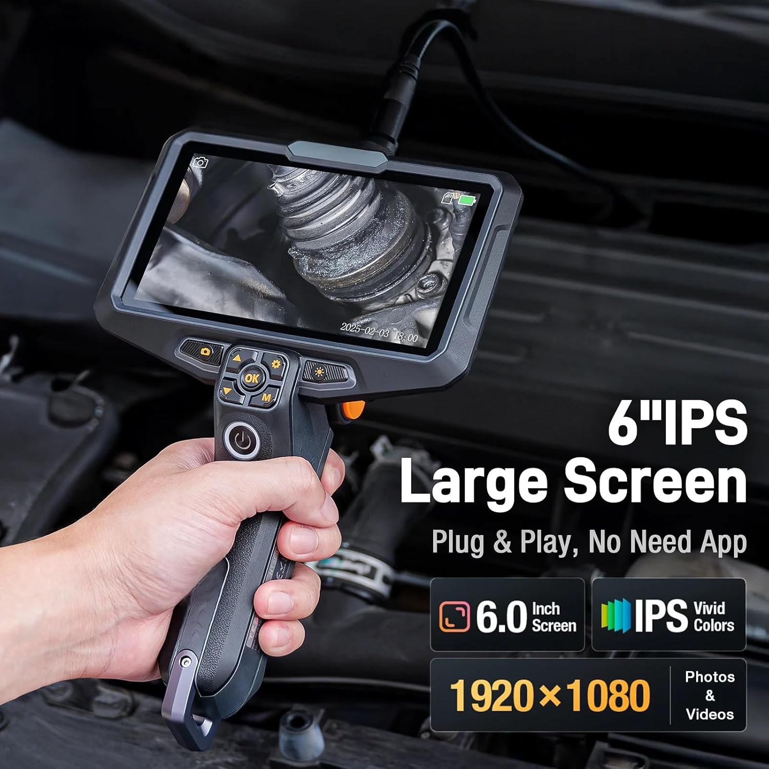 Rydaki NTS600 Triple Lens Auto Focus Borescope Endoscope – Front View