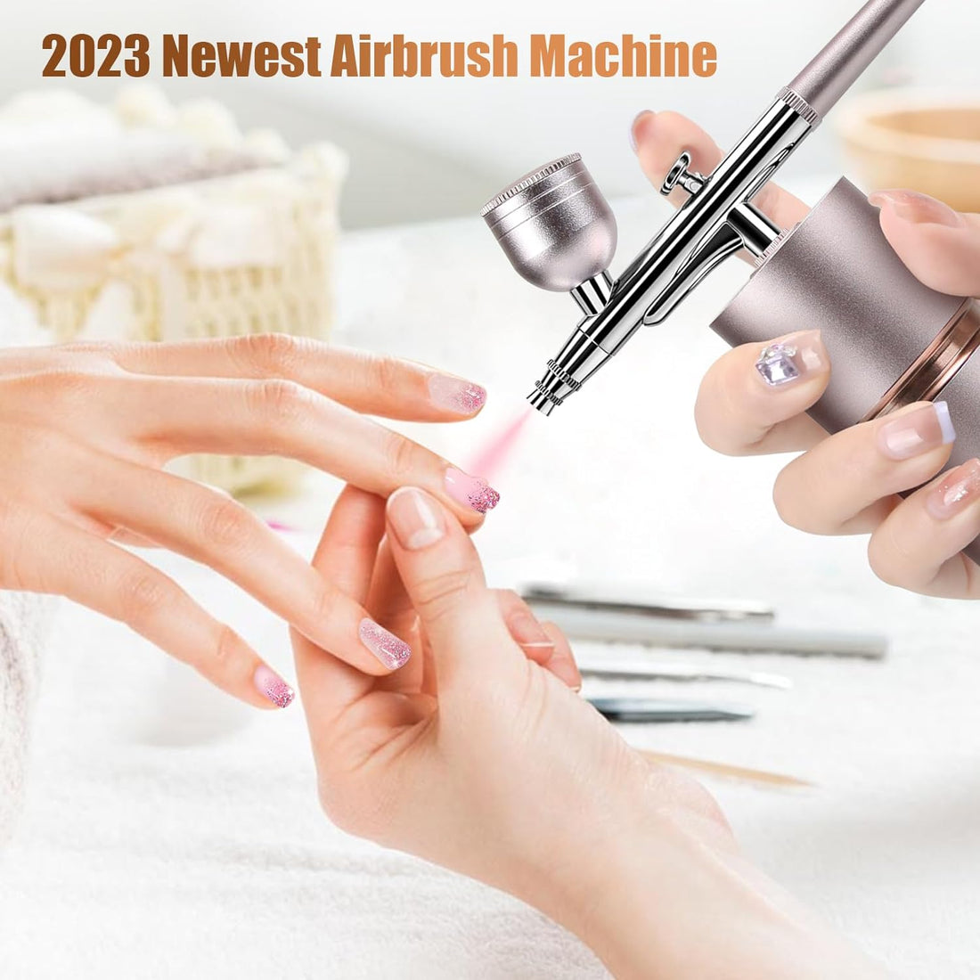 Air-Brush for Nails 36PSI High-Pressure Cordless Airbrush-Kit - Handheld Mini Airbrush Compressor Rechargeable air Brush kit for Model Painting, Makeup,Cake Decor