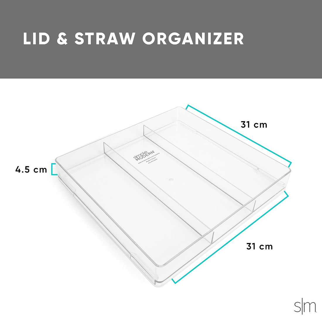 Simple Modern Straw and Lid Organizer for Bottle Organizer | Stackable Storage Plastic Organizer Tray for Bottle & Tumbler Accessories | Organization Shelf for Pantry Kitchen Refrigerator Countertop