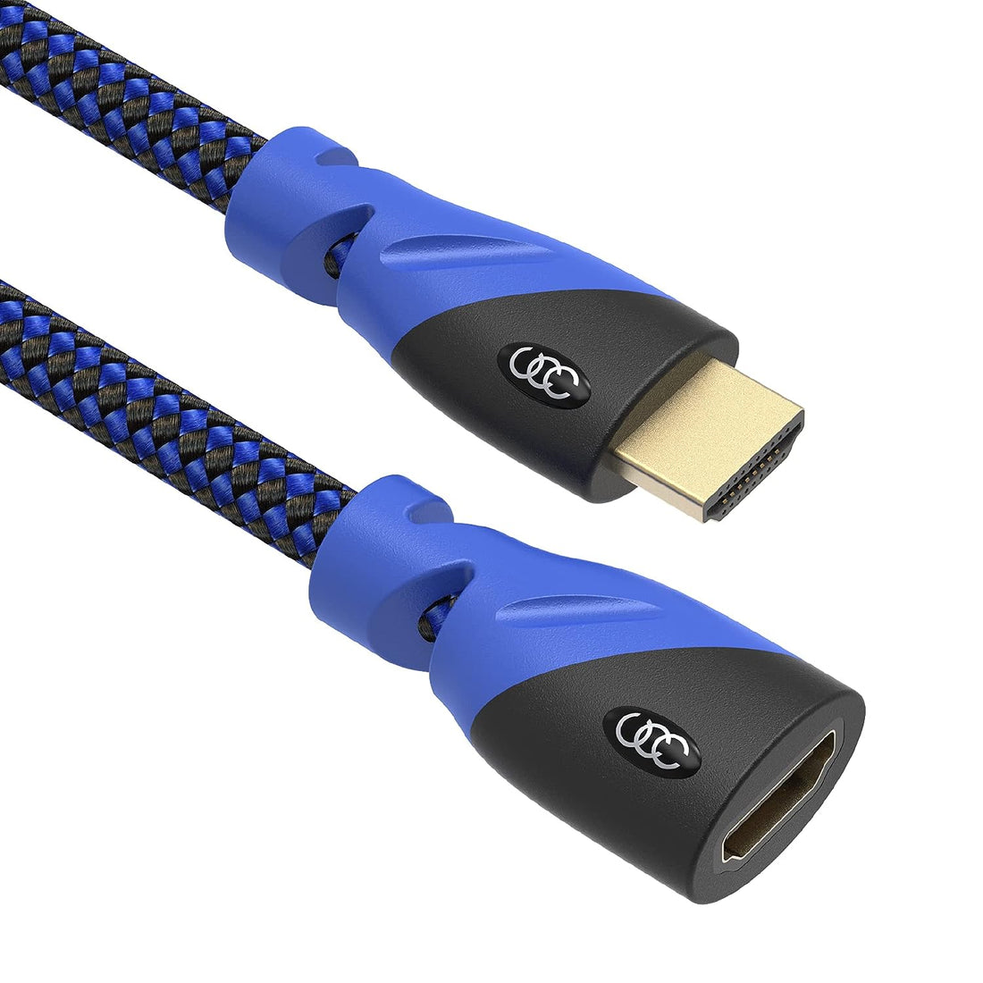 Ultra Clarity HDMI Extension Cable 10 FT - 4K HDMI Extender 2.0 with Ethernet ( 10 FEET ) M / F Port Saver Cables Braided Cord - Support 3D & Audio Return Channel - Latest Version
