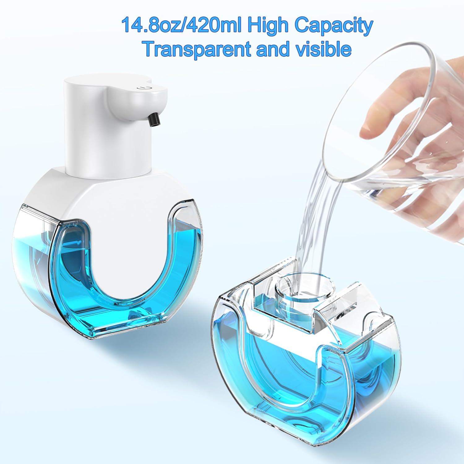 Automatic Soap Dispenser Dish Bathroom Kitchen Scrub Liquid Body Shampoo Shower Gel Hand Sanitizer Wall Mount Touchless Hand Free Rechargeable Auto Soap Dispenser Household Commercia