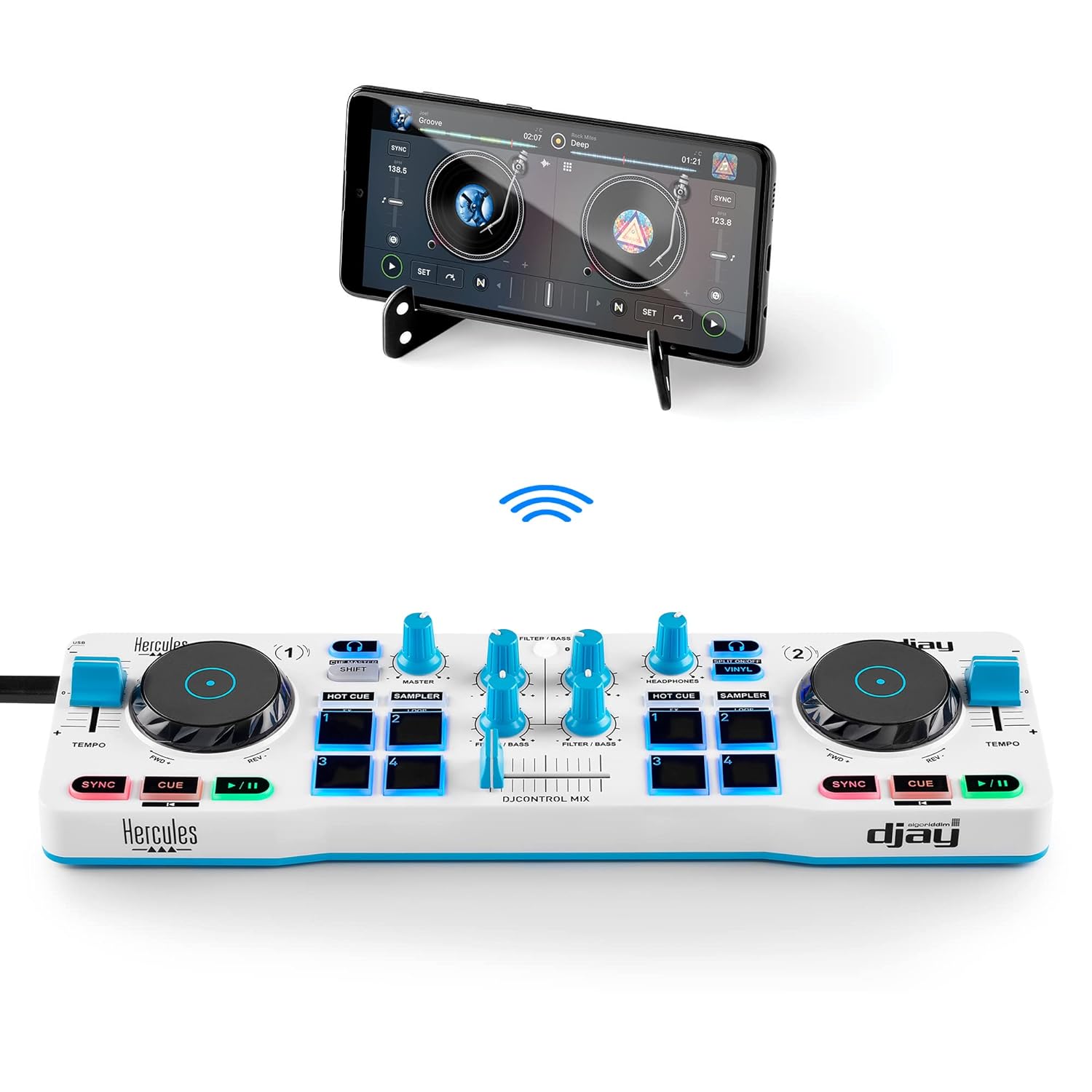 Hercules DJ DJ Control Mix, 2, Blue – Amazon Exclusive, Small (4780955)