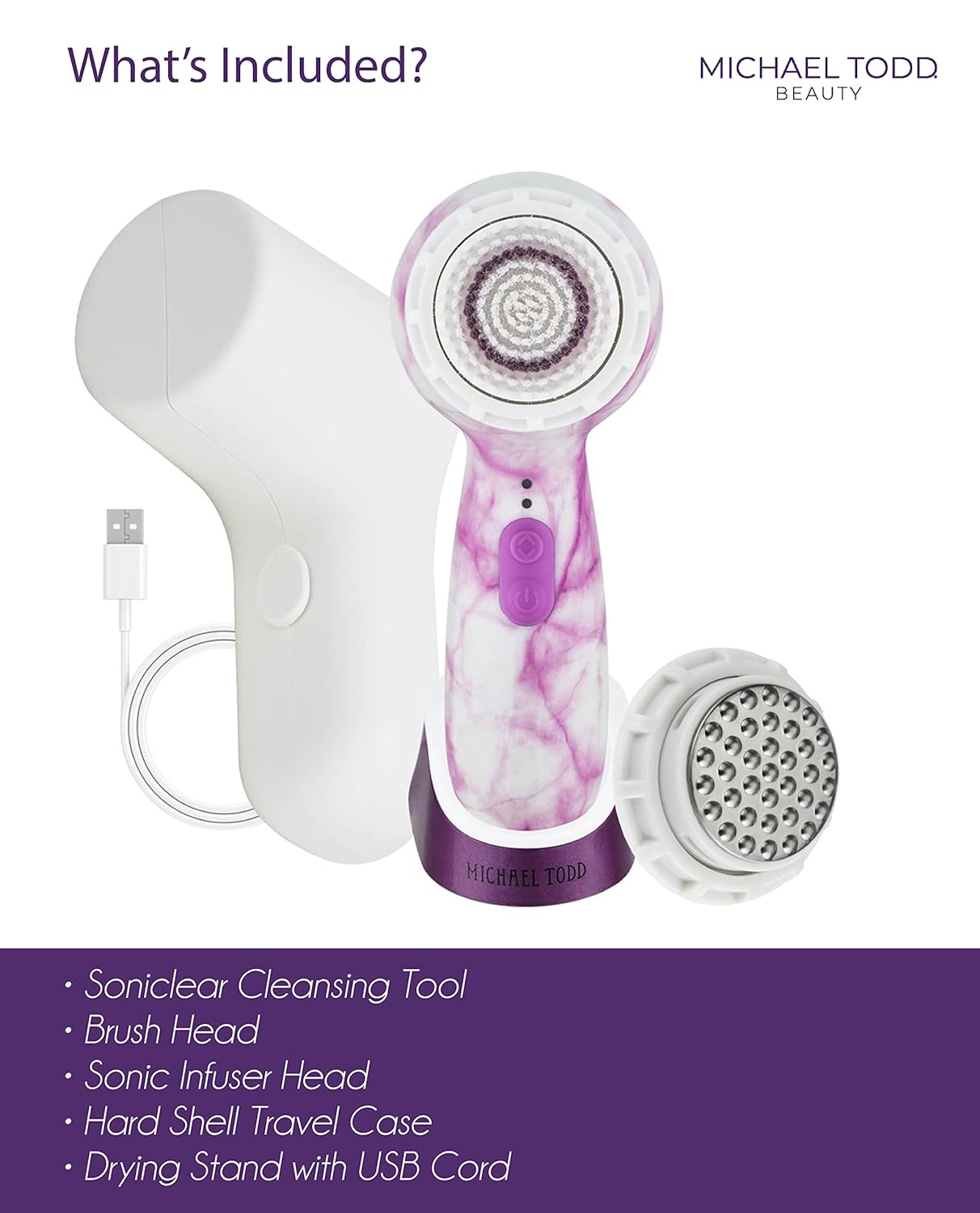 Michael Todd Beauty Soniclear Petite ââ‚¬â€œ Facial Cleansing Brush System - 3-Speed Sonic Powered Exfoliating Face Brush