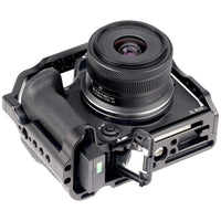 JLWIN r10 cage for Canon R10 Camera with Quick Release Plate for Arca-Swiss,1/4" & 3/8" Screw Holes and Cold Shoe Mount for Accessories