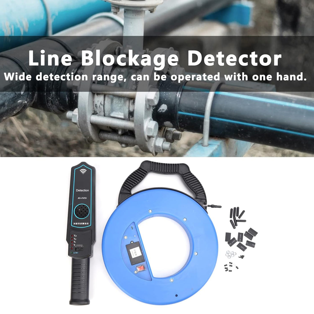 Line Blockage Detector Domestic Pipe Blockage Tester Portable Plugging Detecting Tool for Metal PVC Water Pipes (40m)