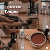 Imoncom 51.5mm Espresso Tamper, Unique Dual Calibrated Spring Loaded Coffee Tamper with Premium Aluminum Handle Stainless Steel Ripple Base for Barista Home Coffee Espresso Accessories
