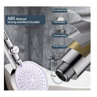 Large Panel Shower Head High Pressure Filtered ShowerHead 6 Setting,The built-in wash feature allows,with Hose & Holder Powerful Shower Heads and Bath Sponge for Bathroom Silver Color