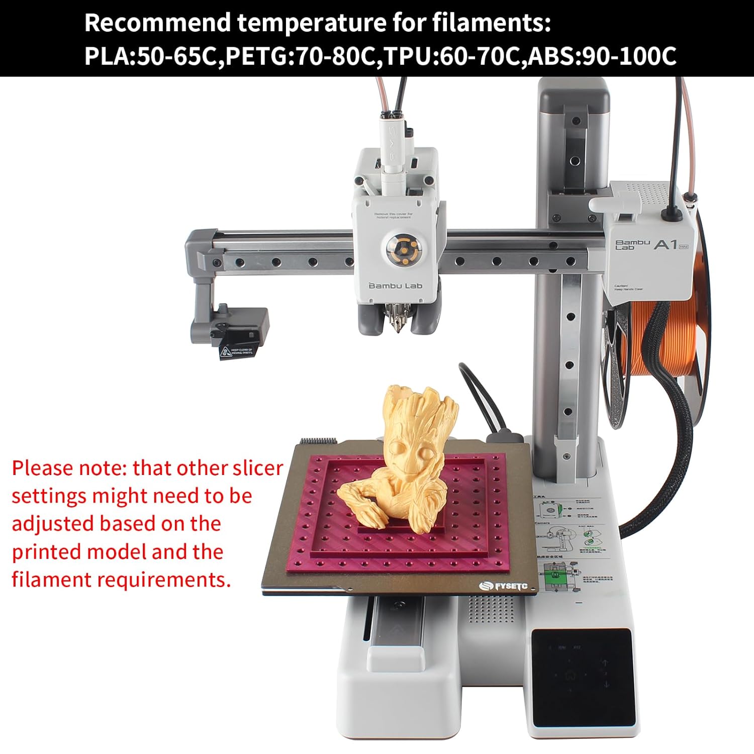 Imdinnogo 3D Printer Platform Bambulab A1 Mini PEI Powder Coating Stainless Steel Plate 184 x 184 mm Gold: Dual Texture PEI Spring Steel Plate Strong Adhesion and Easy Prints Release BCZAMD