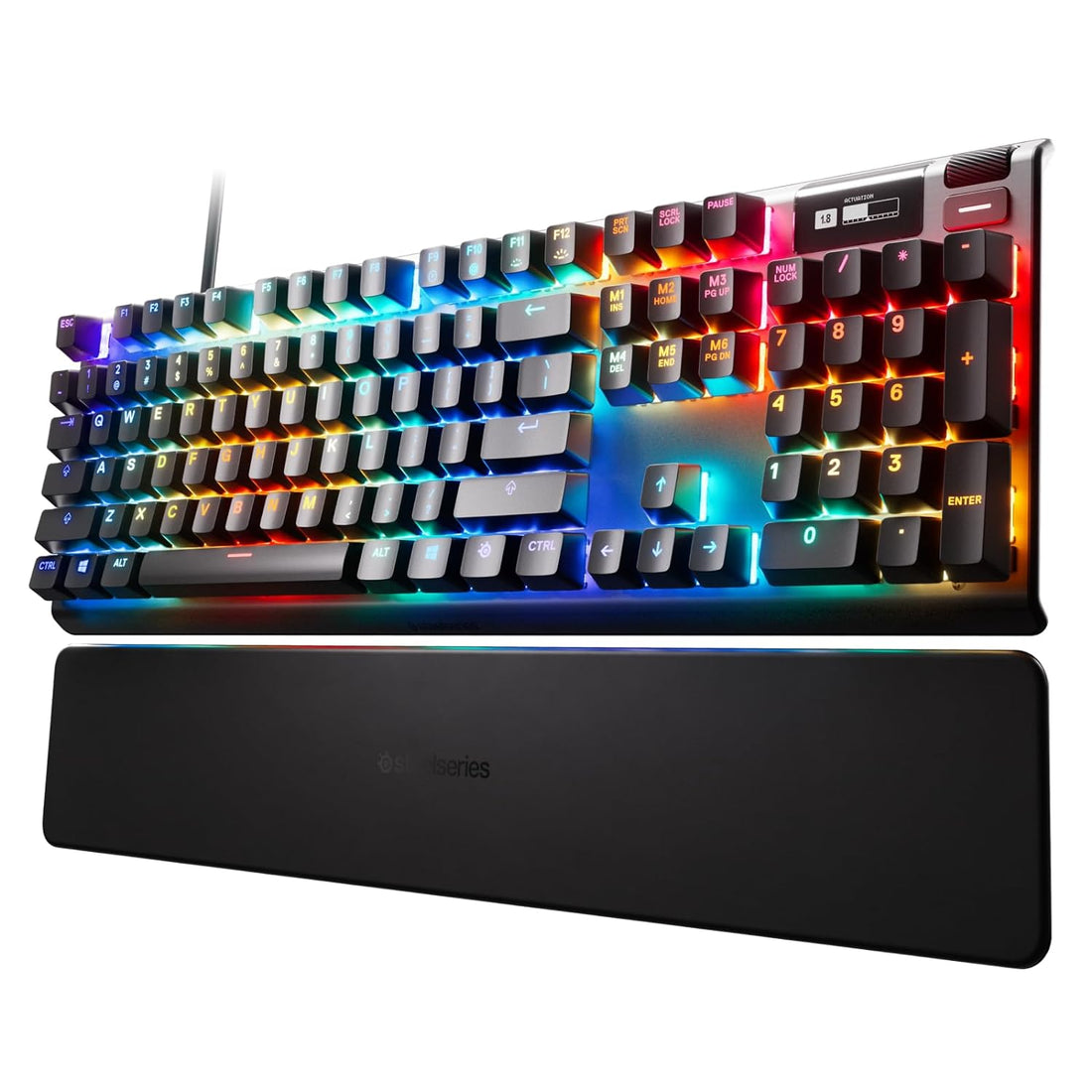 SteelSeries Apex Pro Mechanical Gaming Keyboard – Adjustable Actuation Switches – World’s Fastest Mechanical Keyboard – OLED Smart Display – RGB Backlit
