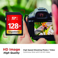Gigastone 128GB SD Card 2 Pack, UHS-I U1 Class 10 SDXC Memory Card High Speed Full HD Video Canon Nikon Sony Pentax Kodak Olympus Panasonic Digital Camera